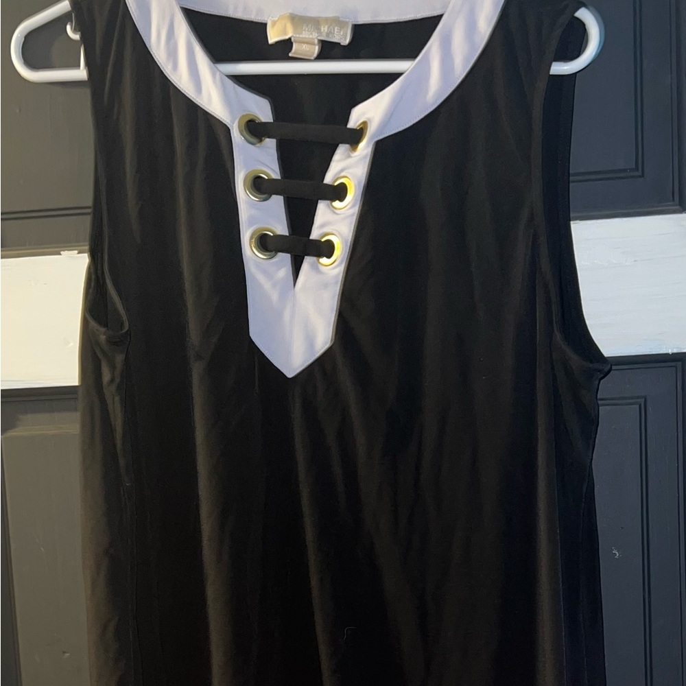Black/white Michael Kors midi dress Size XL